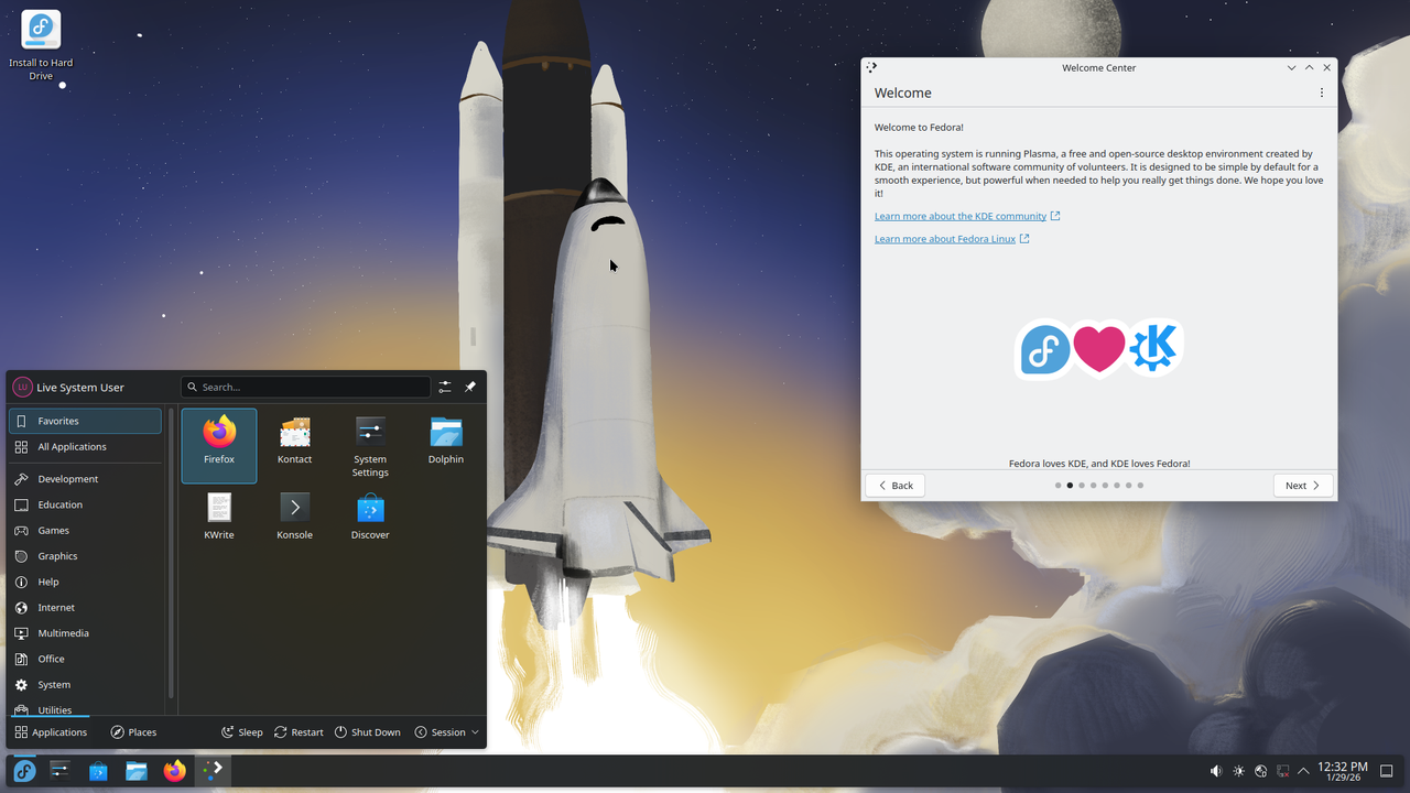 Fedora KDE Plasma Desktop 43